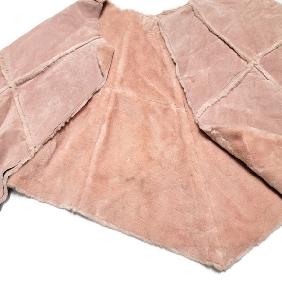 NWT Wilsons Maxima - Size L/XL Pink Suede Leather Poncho Cape Coat - Picture 6 of 16